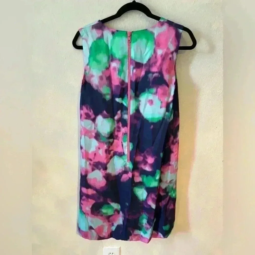 Kate Spade Size 8 Keri Shift Dress Watercolor Simply Cinema Pink Blue Sleeveless